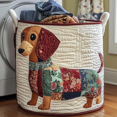 Patchwork Dachshund Quilted Laundry Basket Dachshund Lover Storage Basket House Gifts