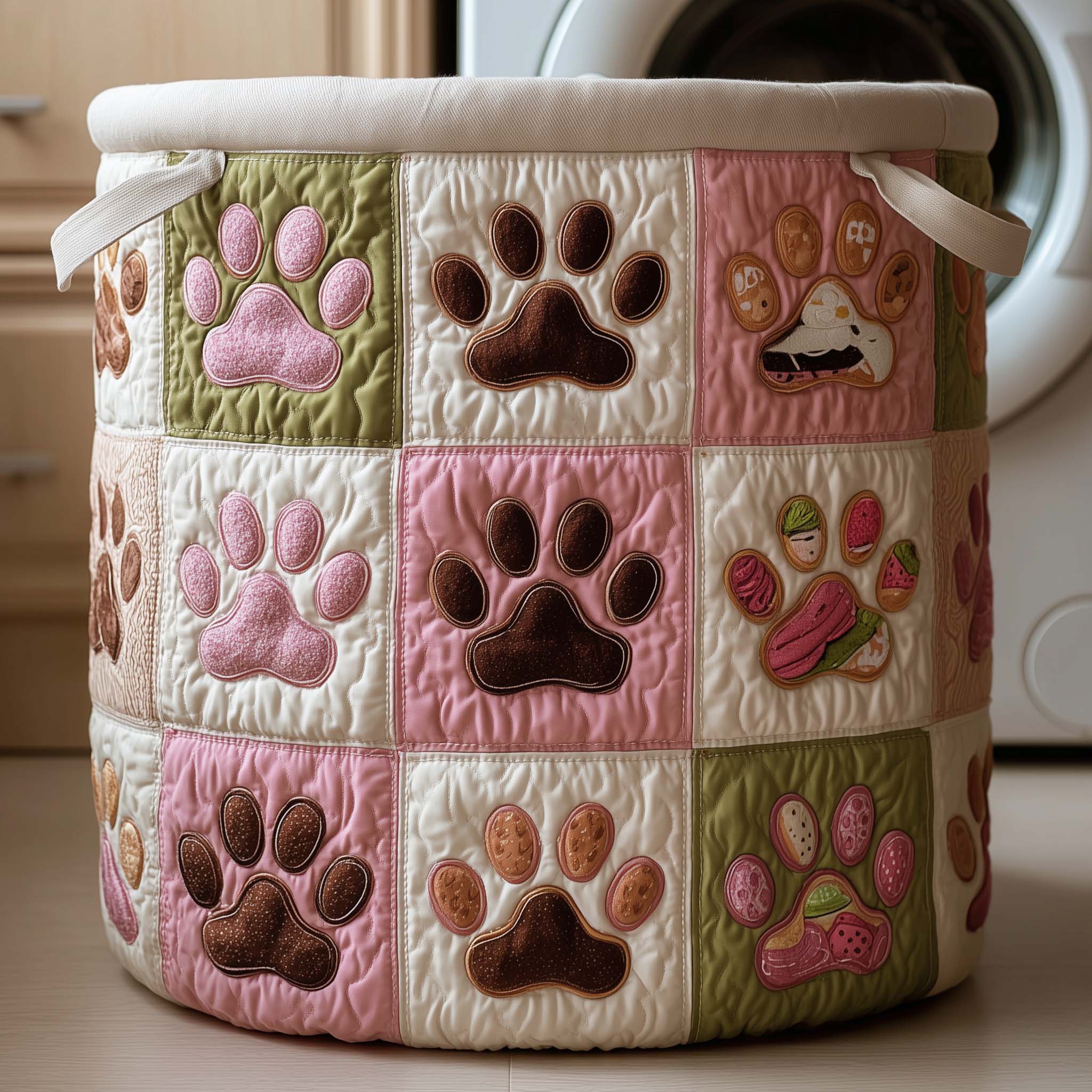 Paw Patchwork Quilted Laundry Basket Paw Lover Laundry Hamper Home Gifts For Grandma