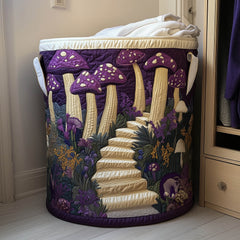 Mushroom Garden Quilted Laundry Basket Mushroom Stairway Hamper Gifts For Home Decor