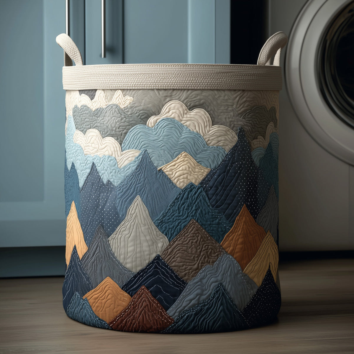 Mountain Landscape Quilted Laundry Basket Mountains Storage Basket Home Gifts For Wife