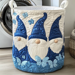 Gnome Garden Quilted Laundry Basket Gnome Butterfly Laundry Bin Presents For New Home
