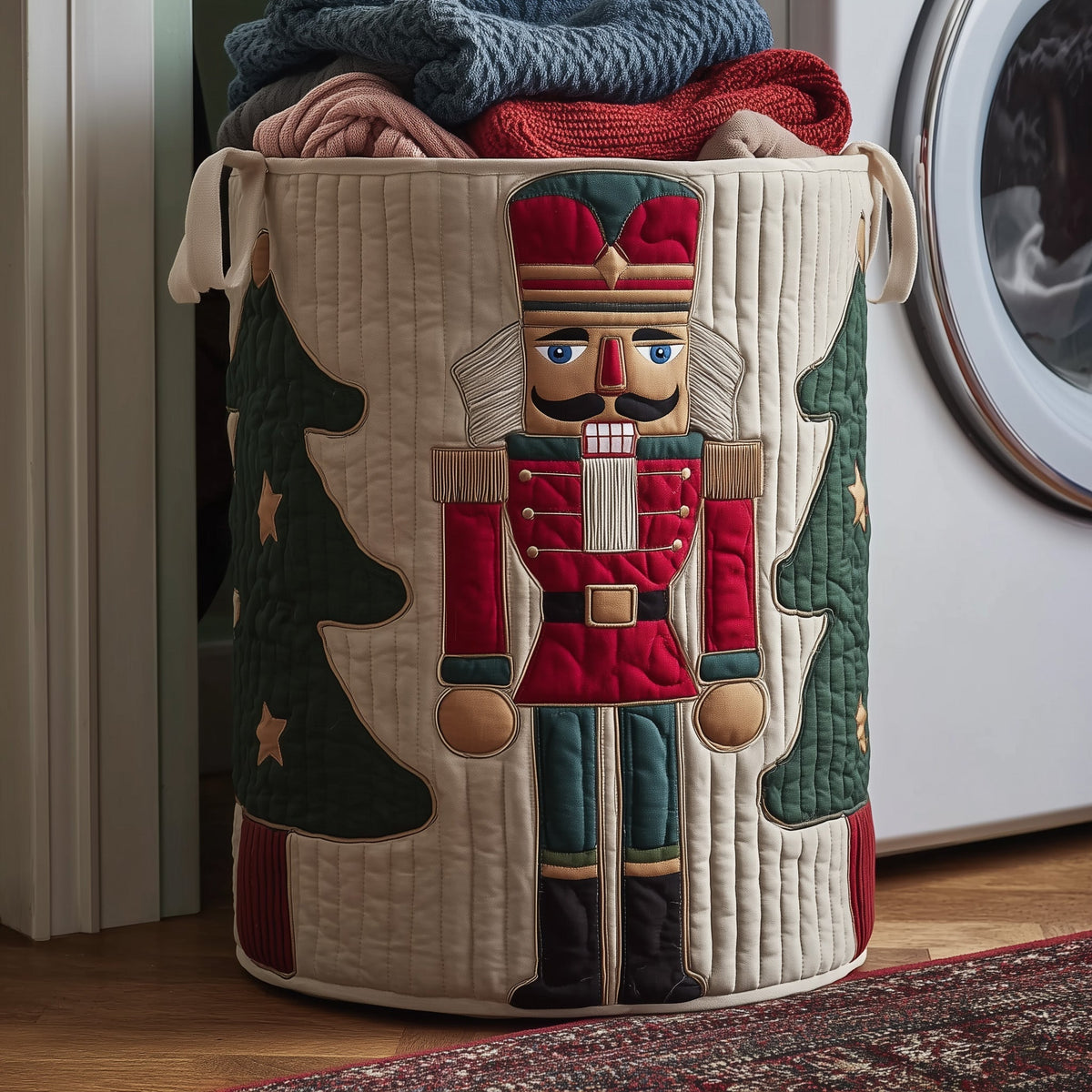 Nutcracker Christmas Quilted Laundry Basket Nutcracker Christmas Tree Storage Basket New Gift