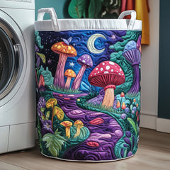 Mushroom Nightscape Quilted Laundry Basket Mushroom Garden Storage Basket Home Lover Gift Ideas
