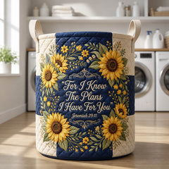 For I Know The Plans I Have For You Jeremiah 29 11 Quilted Laundry Basket Gifts For Her