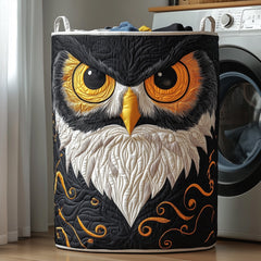 Majestic Owl Face Quilted Laundry Basket Owl Lover Laundry Bin House Lover Gift