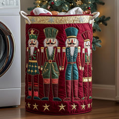 Nutcracker Holiday Quilted Laundry Basket Nutcracker Soldier Laundry Hamper Gifts For New Homes