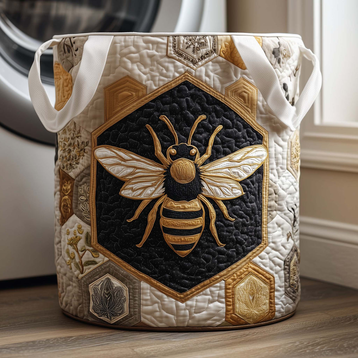 Golden Bee Quilted Laundry Basket Bee Lover Laundry Bin Home Gifts For Wife