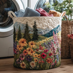 Mountain Meadow Quilted Laundry Basket Floral Lands Hamper Present For Home Lovers