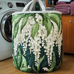 Lily Of The Valley Quilted Laundry Basket White Bell Flowers Storage Basket Home Decor Gift