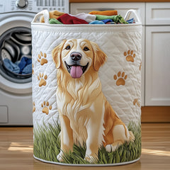 Golden Retriever Garden Quilted Laundry Basket Golden Retriever Lover Hamper House Gift