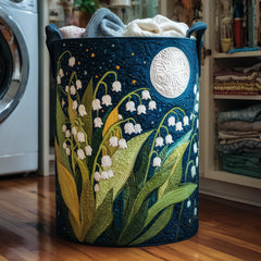 Moonlit Lily Garden Quilted Laundry Basket Lily Of The Valley Storage Basket Cozy Home Decor