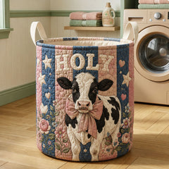 Holy Cow Garden Quilted Laundry Basket Cow Lover Laundry Hamper Gift For Home Lover