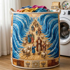 Parting Waters Quilted Laundry Basket The Walls Of Jericho Laundry Hamper Best Home Gifts