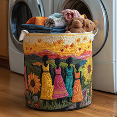 Sisterhood Garden Quilted Laundry Basket Women Garden Storage Basket Best Home Decor Gifts