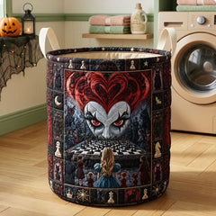 Queen_s Chess Game Quilted Laundry Basket Gothic Wonderland Laundry Bin Gift For Sister