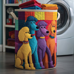Poodle Parade Quilted Laundry Basket Poodle Lover Storage Basket House Gift