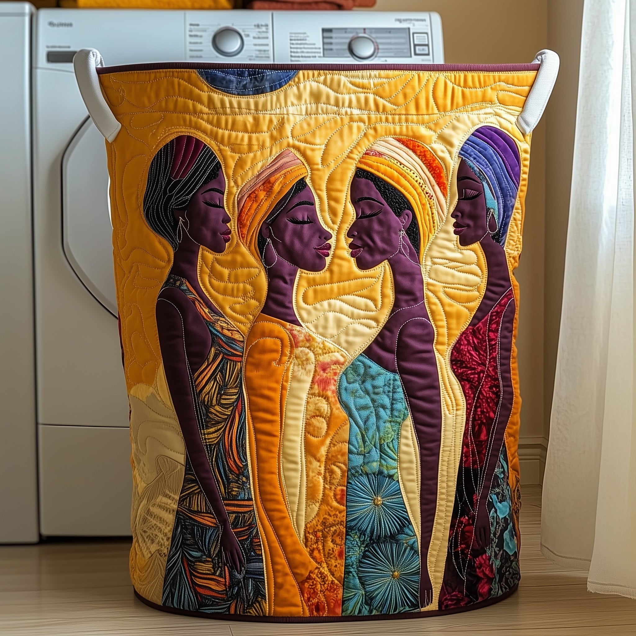 Sisterhood Vibes Quilted Laundry Basket Women Gathering Laundry Bin Home Decor Gifts For Wife