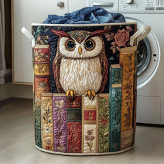 Wise Owl Books Quilted Laundry Basket Owl Book Lover Laundry Hamper Cozy Gift