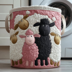 Sheep Meadow Quilted Laundry Basket Sheep Lover Storage Basket Gifts For Home Decor
