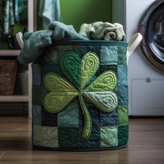 Shamrock Patchwork Quilted Laundry Basket Shamrock Laundry Bin Top Home Decor Gifts