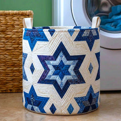 Starry Night Quilt Quilted Laundry Basket Star Clothes Hamper Home Decor Gifts For Her