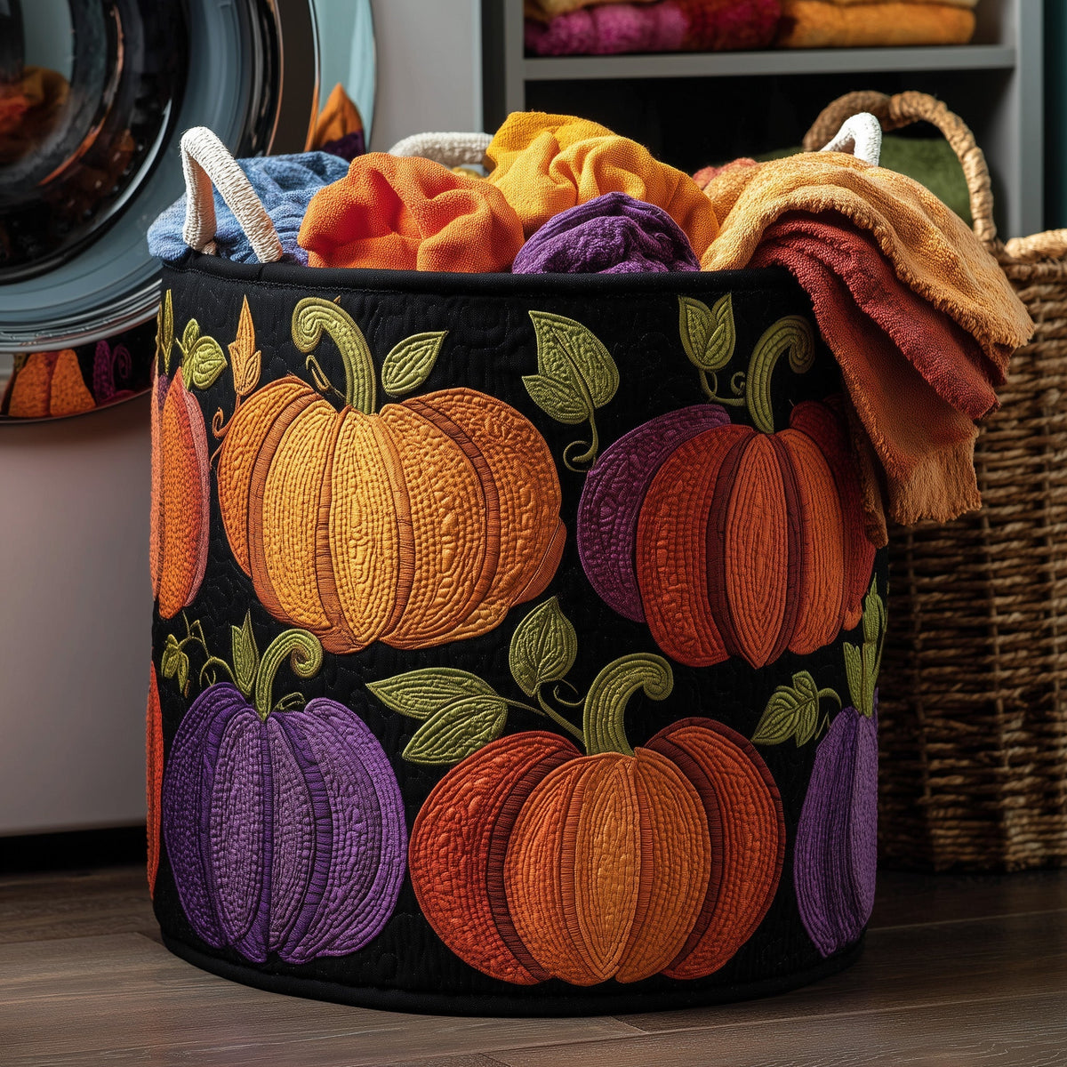 Pumpkin Patch Quilted Laundry Basket Pumpkin Patch Storage Basket New Home Gift