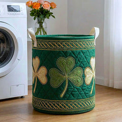 Shamrock Garden Quilted Laundry Basket Shamrock Merch Home Gifts For Girlfriend