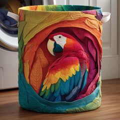 Tropical Parrot Quilted Laundry Basket Parrot Lover Clothes Hamper Home Gifts For Grandma