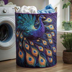 Peacock Paradise Quilted Laundry Basket Peacock Lover Laundry Hamper New Gift