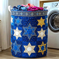 Star Of David Quilted Laundry Basket Lone Star Patchwork Laundry Bin Gifts For New Homes