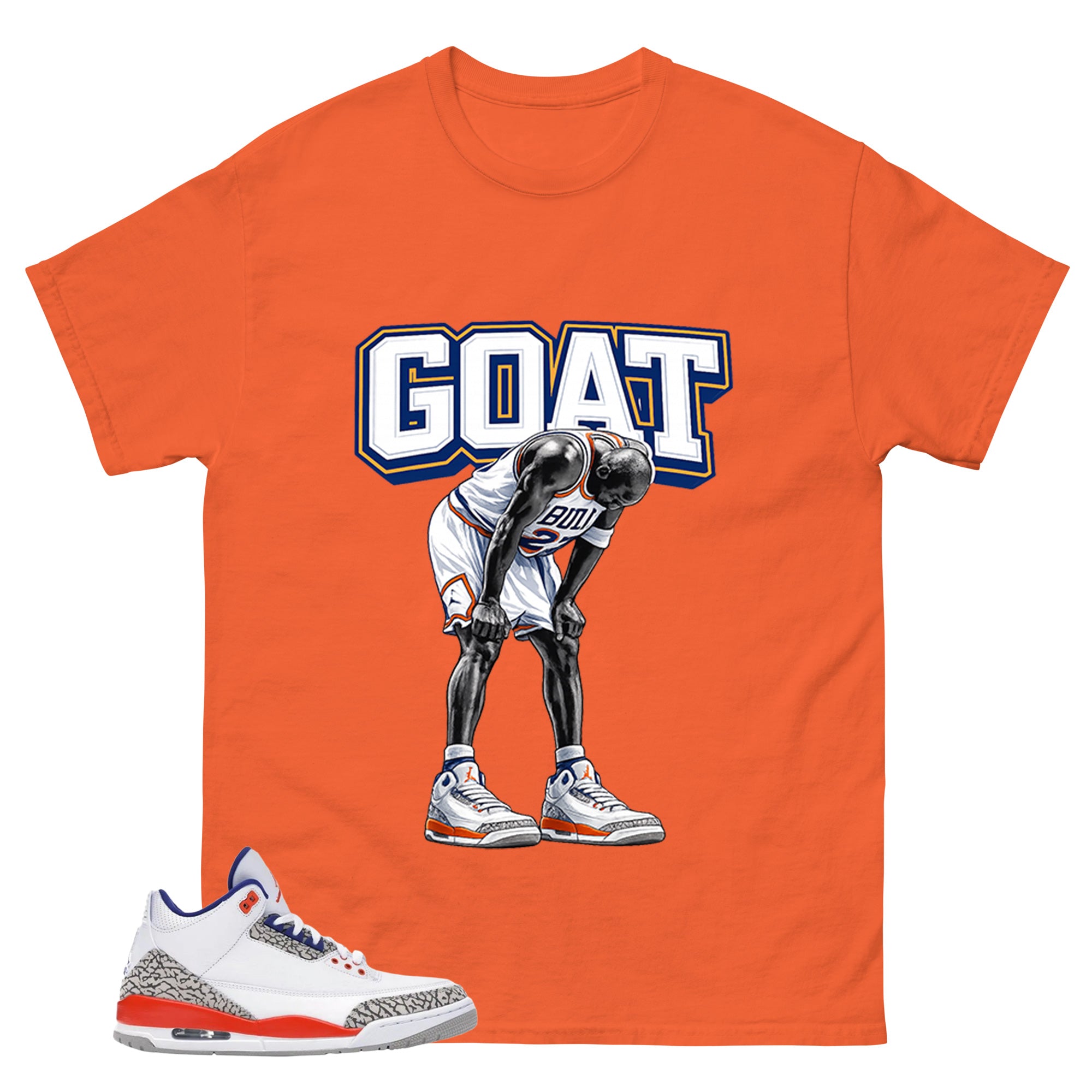 Goat MJ Shirt - Match Blue Air Jordan 3 Knicks