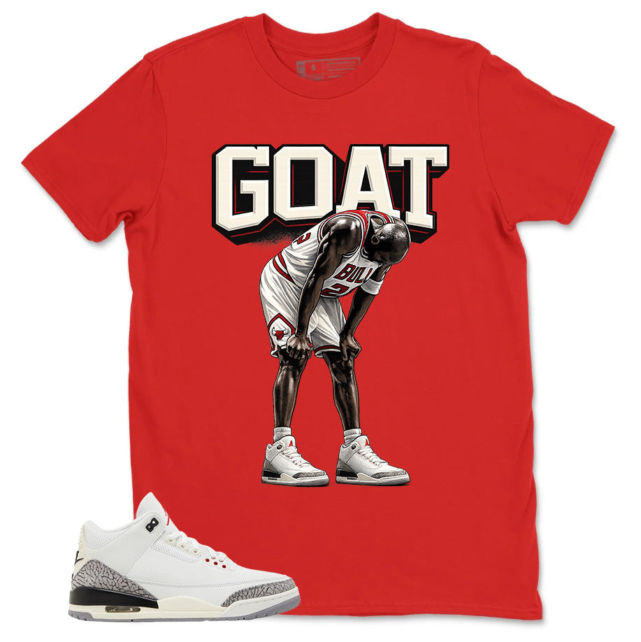 Goat MJ Shirt - Match Jordan 3 White Cement Reimagined