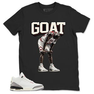 Goat MJ Shirt - Match Jordan 3 White Cement Reimagined