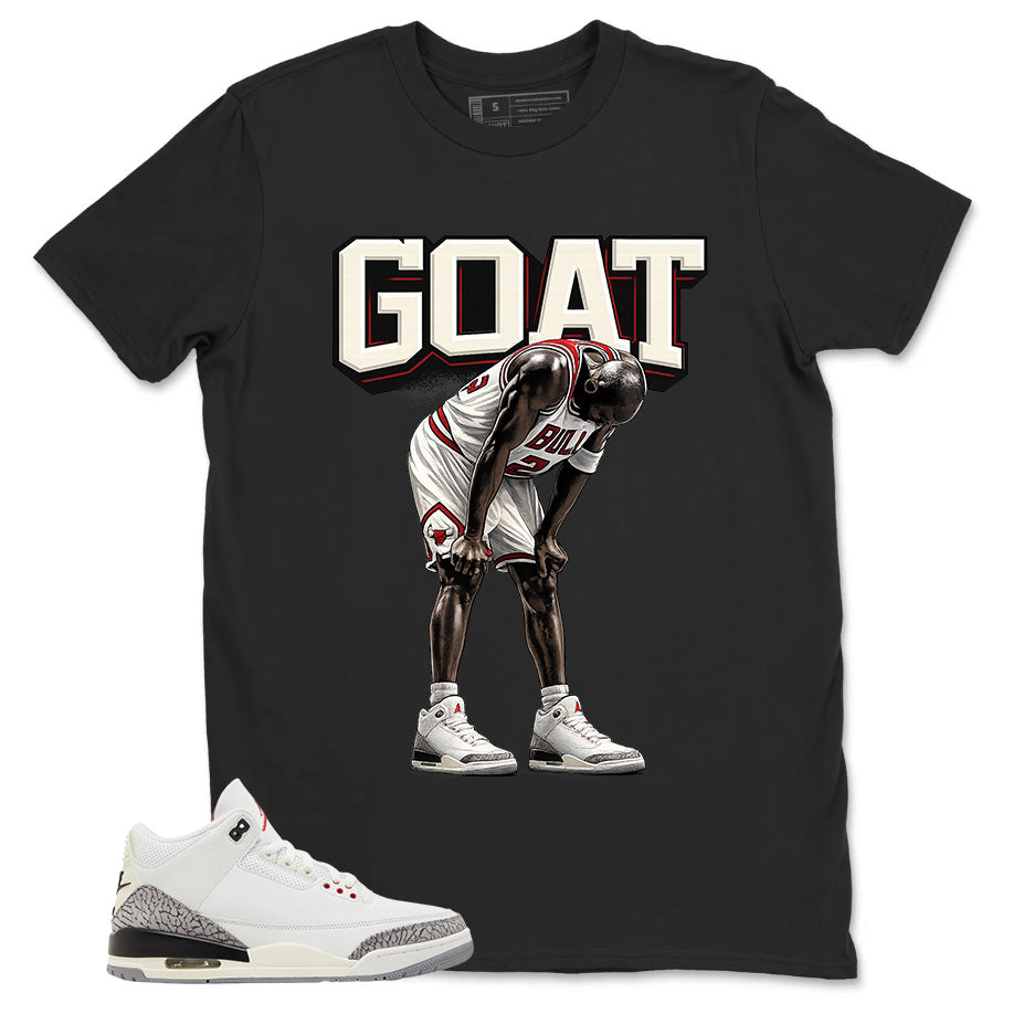 Goat MJ Shirt - Match Jordan 3 White Cement Reimagined