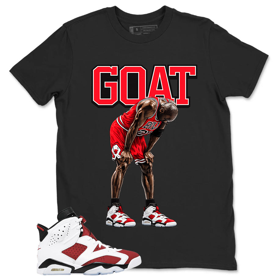 Goat MJ Shirt - Match White Air Jordan 6 Carmine
