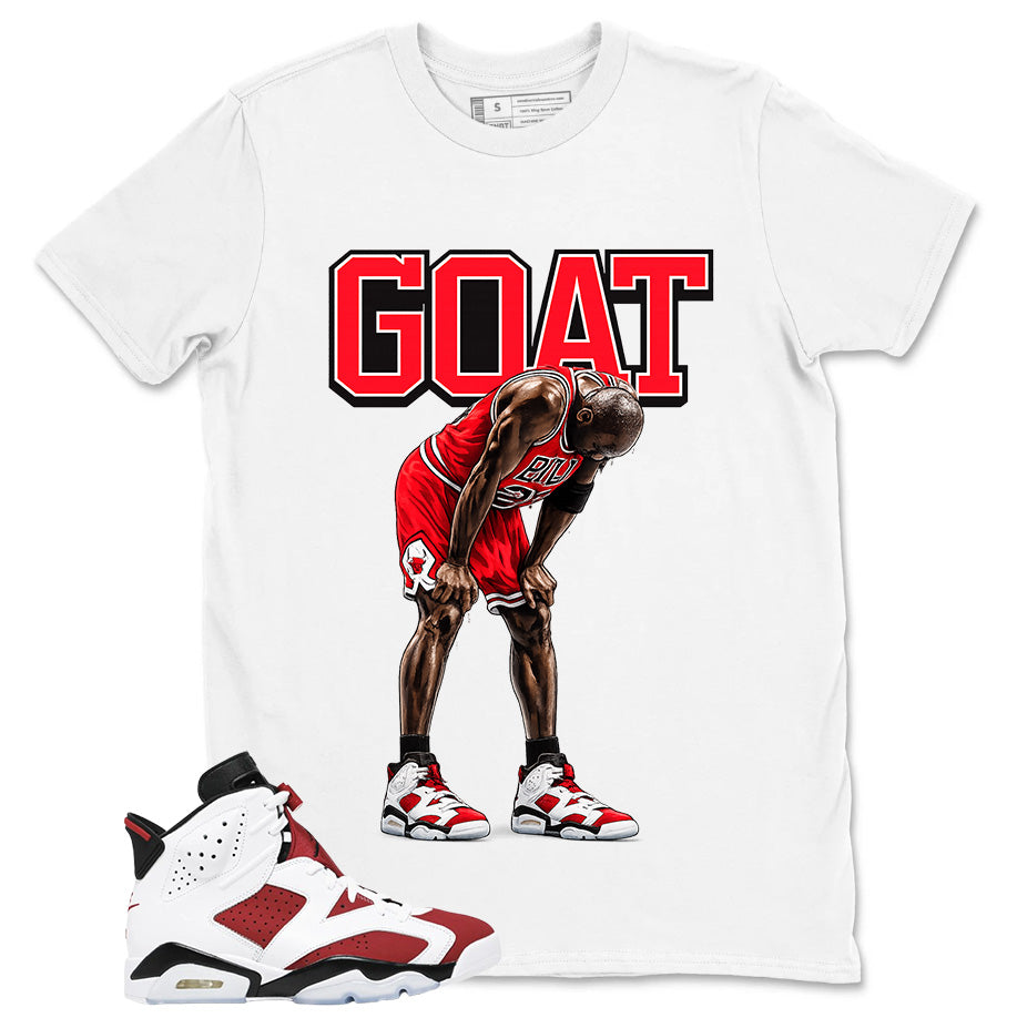 Goat MJ Shirt - Match White Air Jordan 6 Carmine