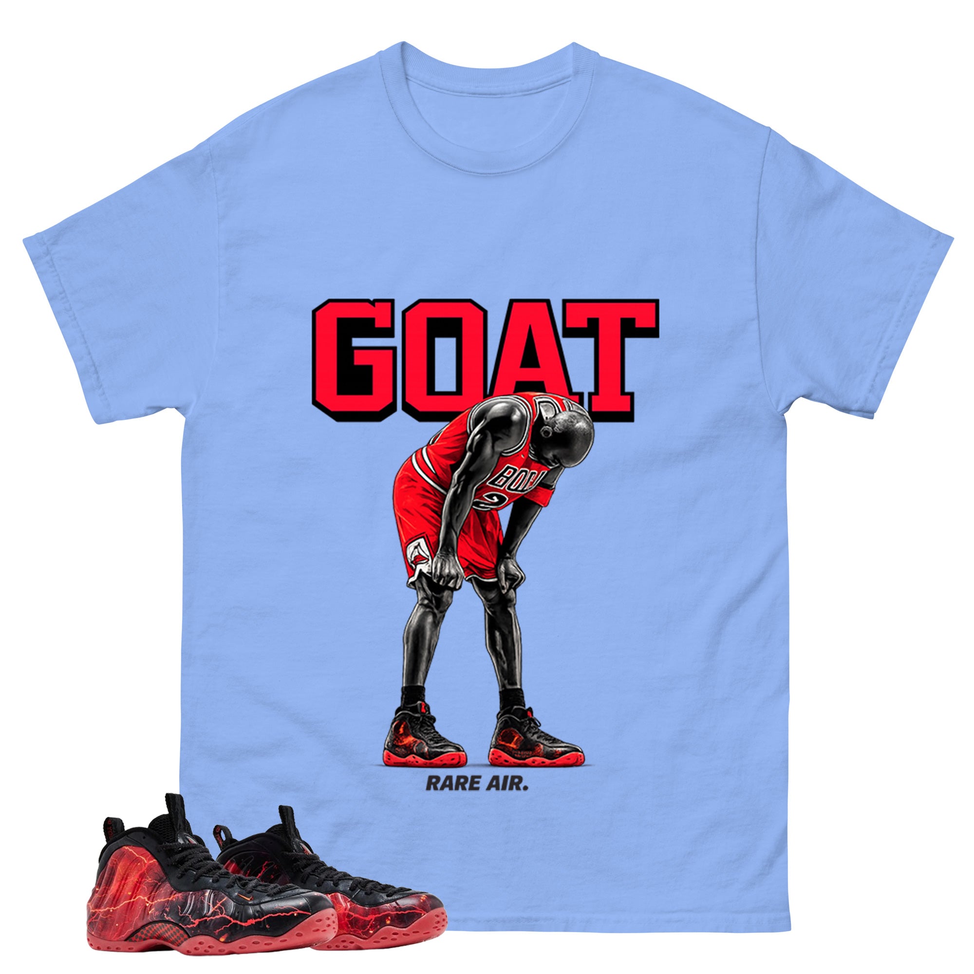 Goat Rare Air Graphic Tee, Shirt to Match Air Foamposite Stranger Things, Air Foamposite Unisex Blue Shirt