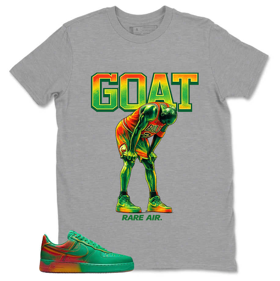 Goat Rare Air MJ Shirt - Match Air Force 1 Stadium Green and Laser Orange