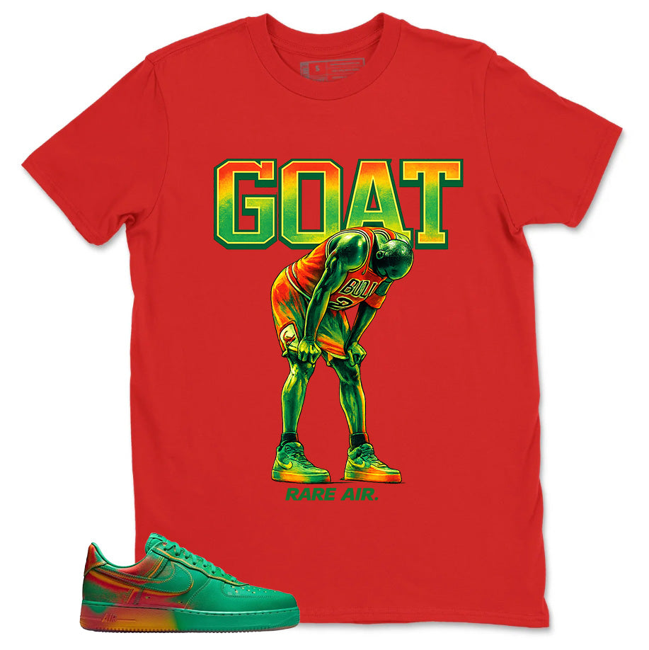 Goat Rare Air MJ Shirt - Match Air Force 1 Stadium Green and Laser Orange