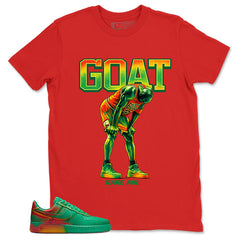 Goat Rare Air MJ Shirt - Match Air Force 1 Stadium Green and Laser Orange