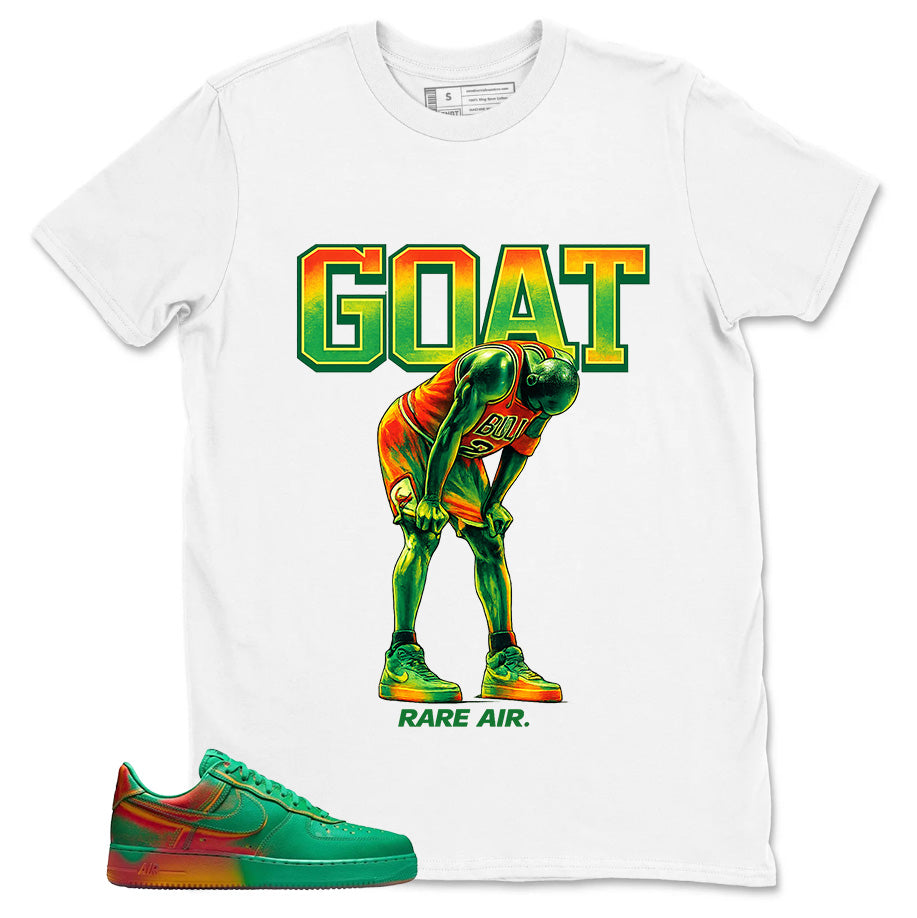 Goat Rare Air MJ Shirt - Match Air Force 1 Stadium Green and Laser Orange