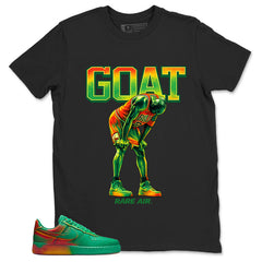 Goat Rare Air MJ Shirt - Match Air Force 1 Stadium Green and Laser Orange