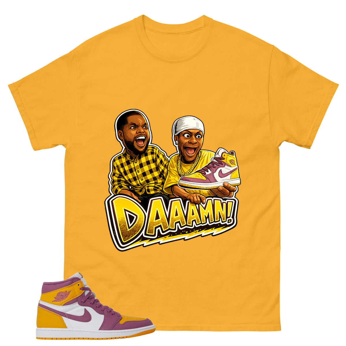 Gold Brotherhood 1s Zadago Shirt Daaamn Sneaker Graphic