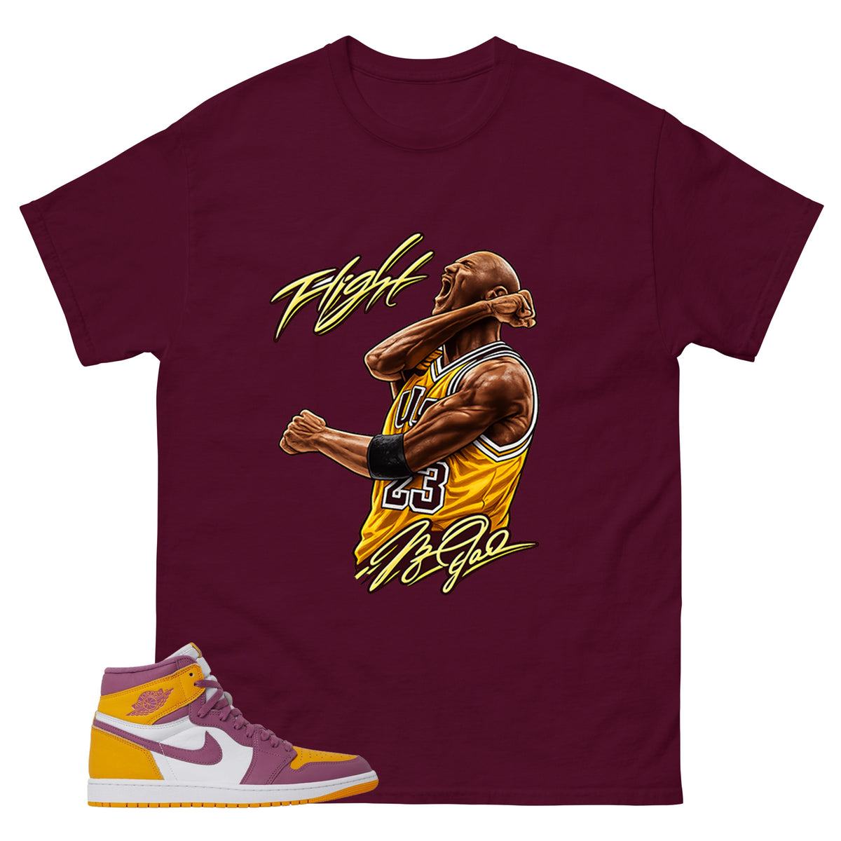 Gold Brotherhood 1s Zadago Shirt Flight Victory MJ Graphic
