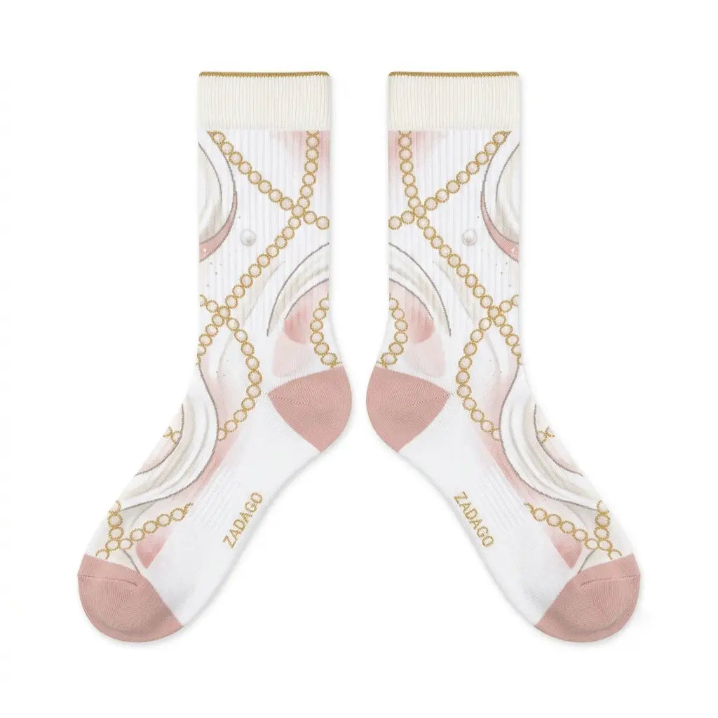 Gold Hoops Socks – Wmns Air Jordan 6 Retro Inspired Mid-Calf Unisex Crew Socks
