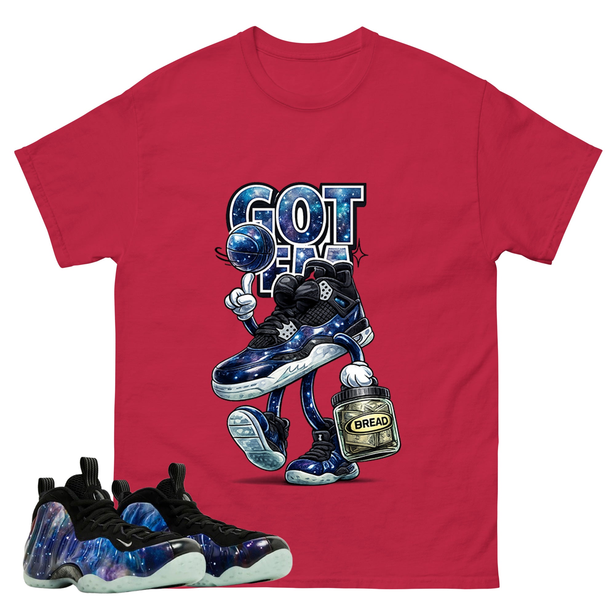 Got Em Bread Graphic Tee, Shirt to Match Air Foamposite One Galaxy, Air Foamposite Unisex Black Shirt