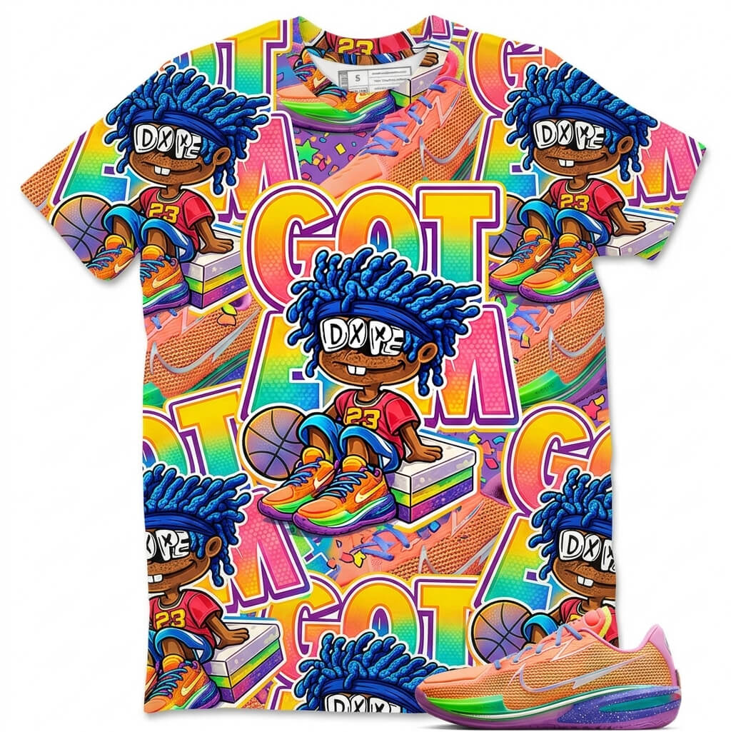 Got 'Em Dope All Over Print Shirt Match Dylan Harper x Air Zoom GT Cut Tri-State