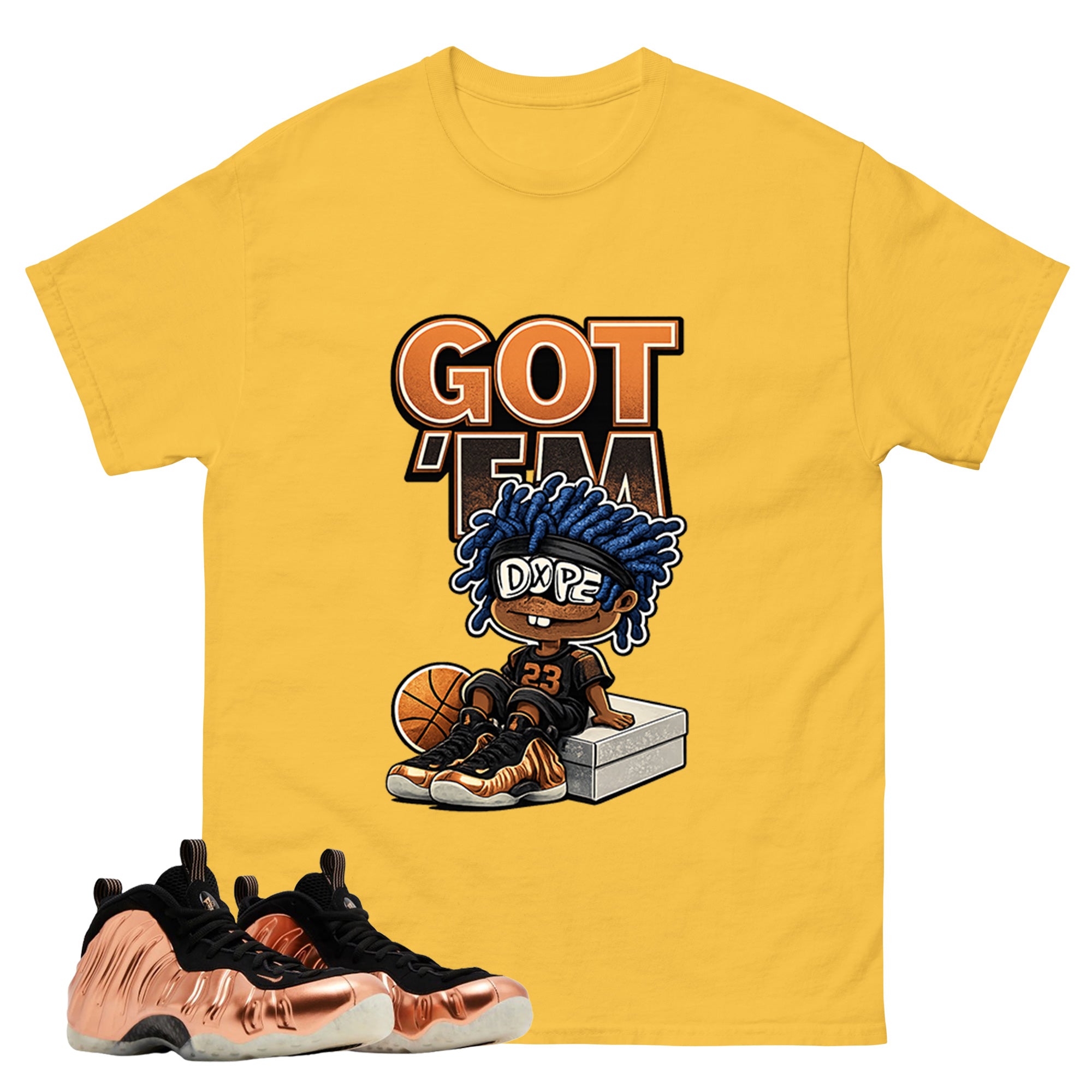 Got Em Dope Graphic Tee, Shirt to Match Air Foamposite One Copper, Air Foamposite Unisex Black Shirt