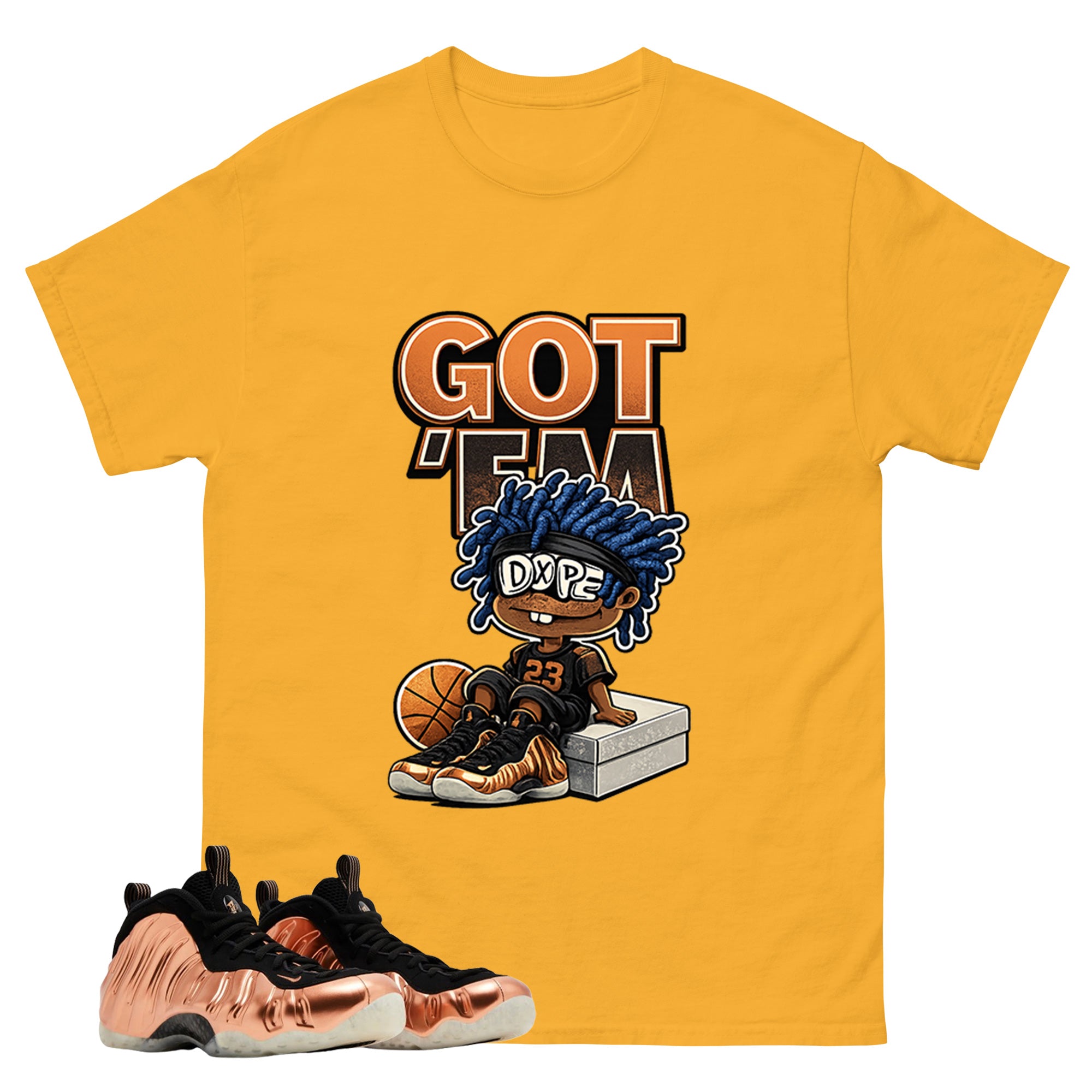 Got Em Dope Graphic Tee, Shirt to Match Air Foamposite One Copper, Air Foamposite Unisex Black Shirt