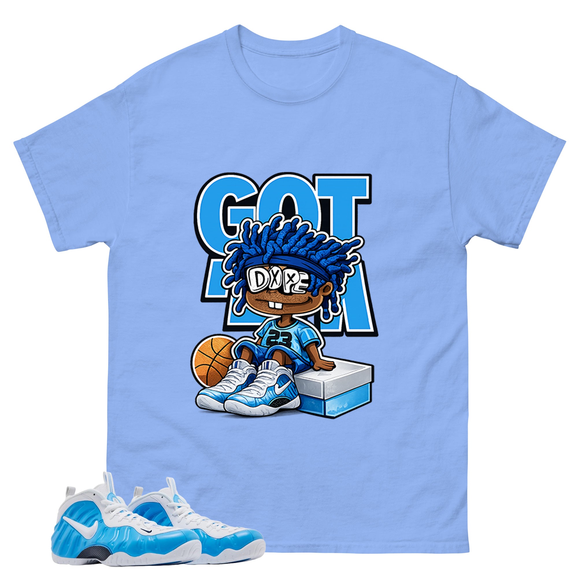 Got Em Dope Graphic Tee, Shirt to Match Air Foamposite Pro University Blue, Air Foamposite Unisex Blue Shirt